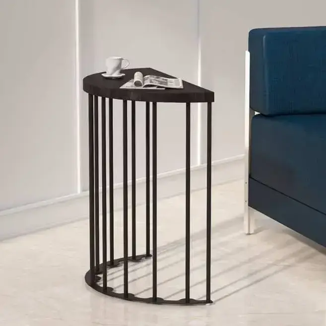 Half-Mooned Metal End Table, Side Table