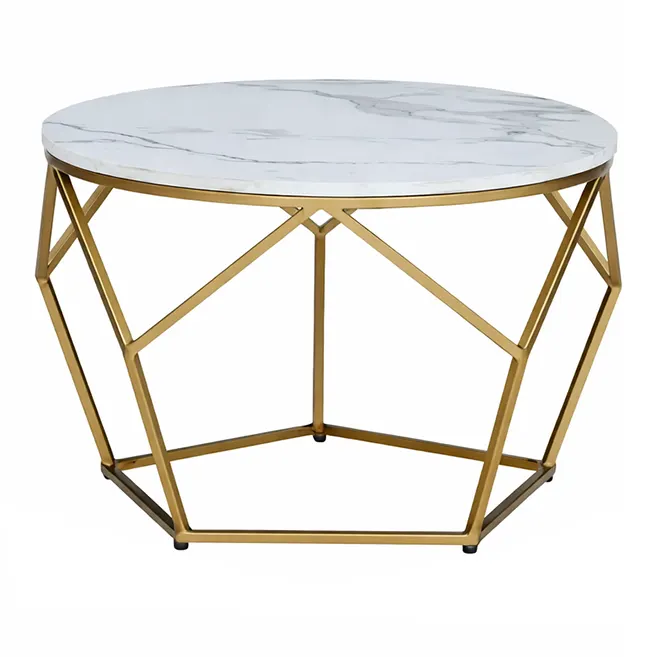 Felix coffee table with elegant golden metal base