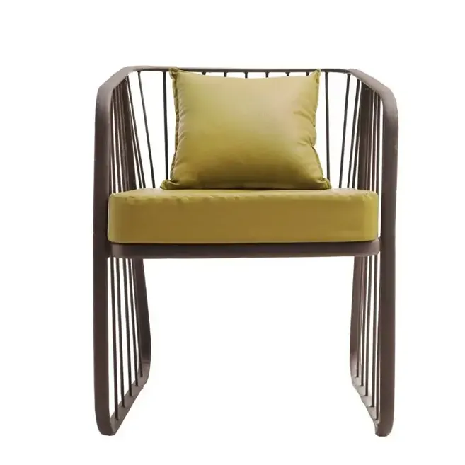 Jharokha Modern Club Armchair With Cushions, metal chairs