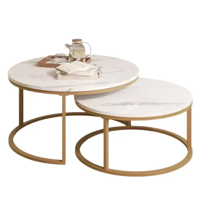 Modern Round Nesting Coffee Table, metal table