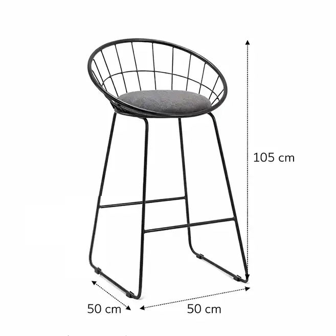 Orbit black metal bar stool, seating for bars and kitchen counters