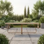 Metal Center Table With Marble Top,