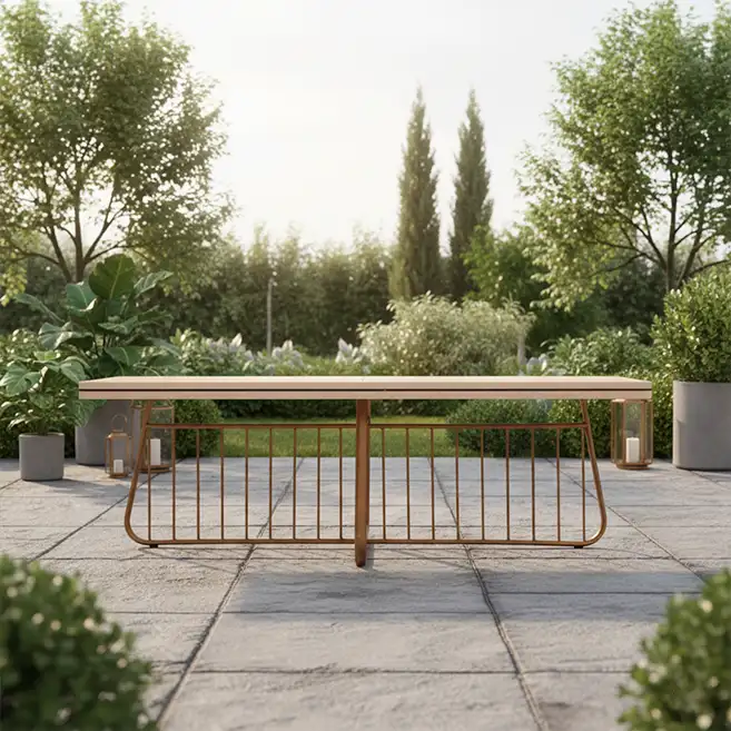 Metal Center Table With Marble Top,