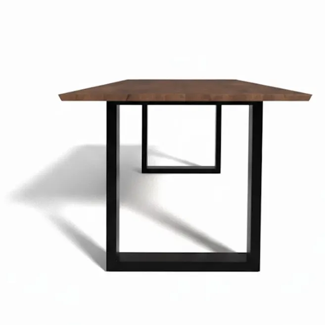 metal dining table, wooden dining table