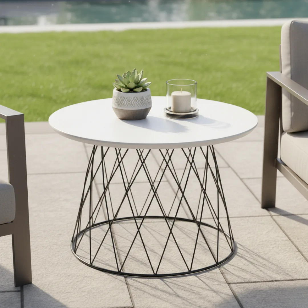 round iron coffee table