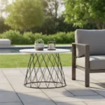 round iron coffee table